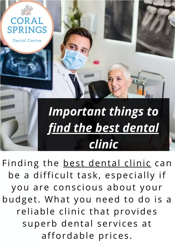 important things to find the best dental clinic