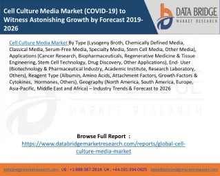 cell culture media market covid 19 to witness