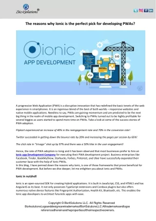 the reasons why ionic is the perfect pick
