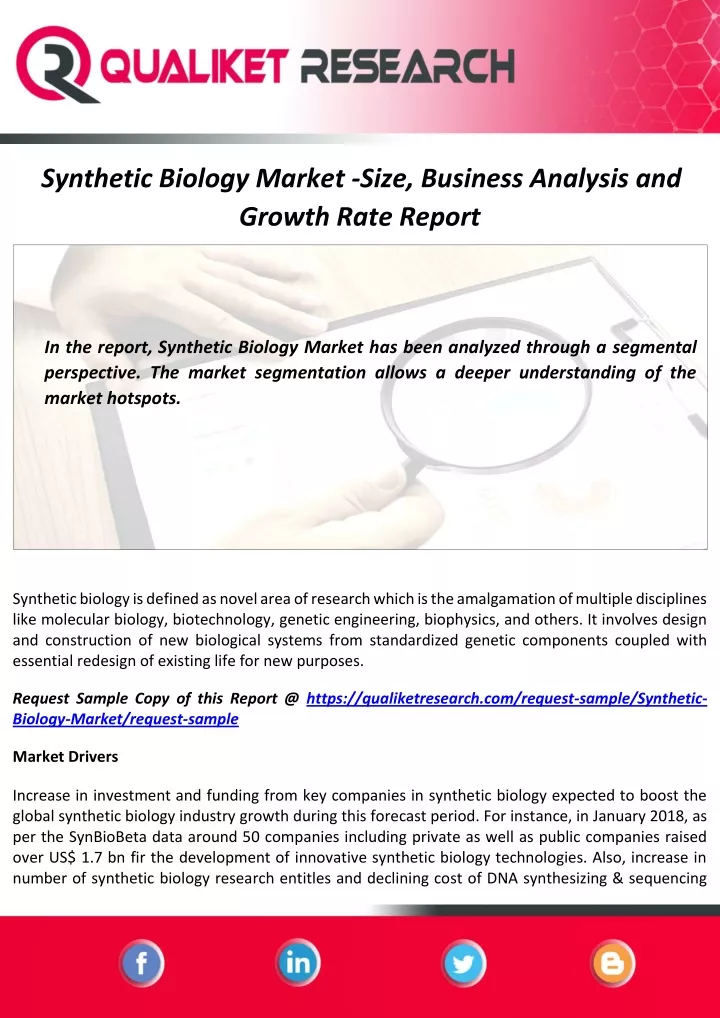 synthetic biology market size business analysis