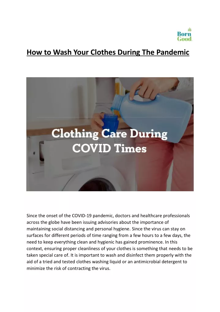 how to wash your clothes during the pandemic