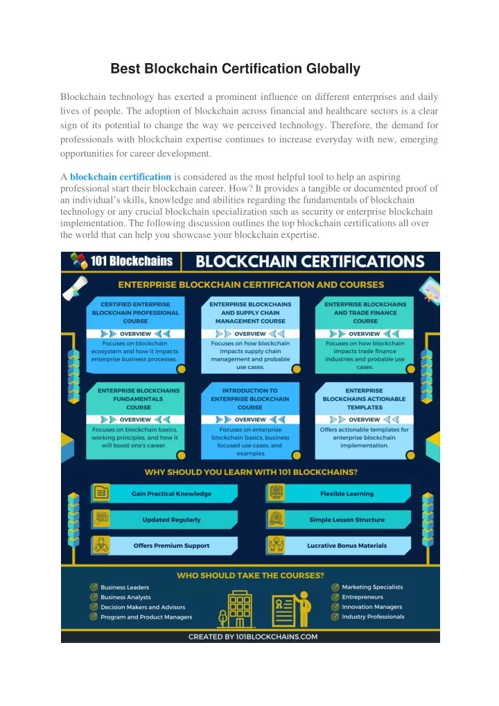 best blockchain certification globally