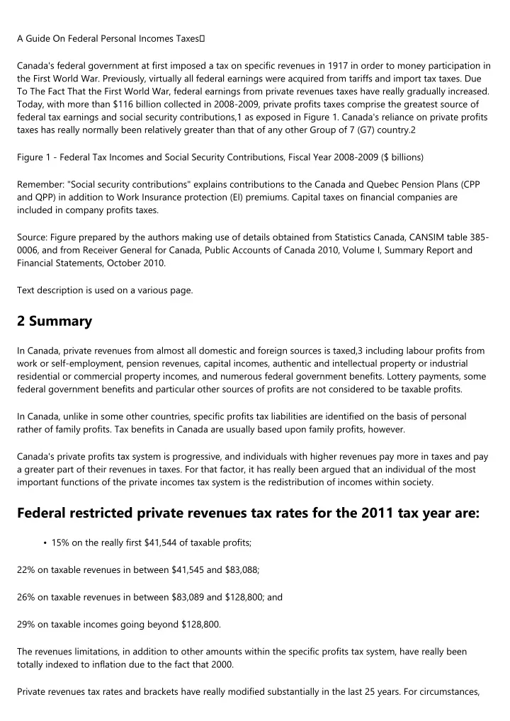 a guide on federal personal incomes taxes