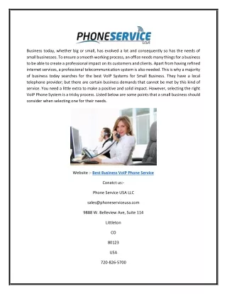 Best Business Voip Phone Service | Phone Service USA