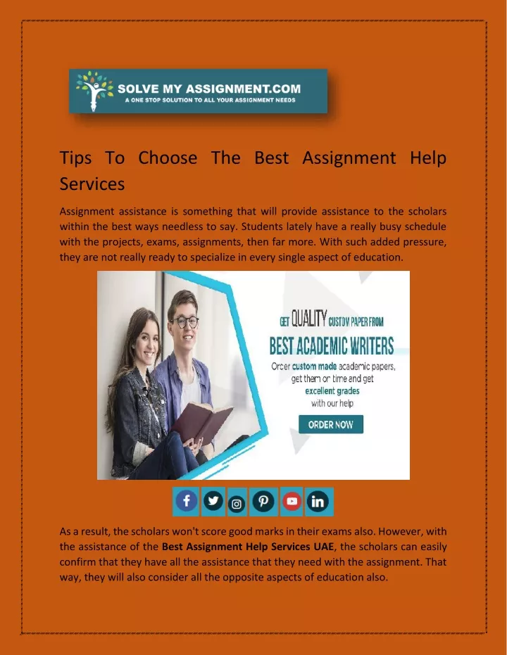 tips to choose the best assignment help services