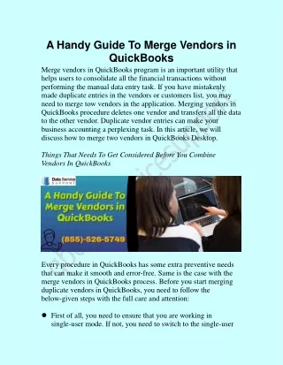 Guide To Merge Vendors in QuickBooks