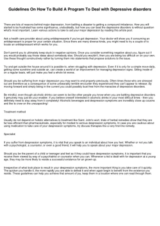 guidelines on how to build a program to deal with