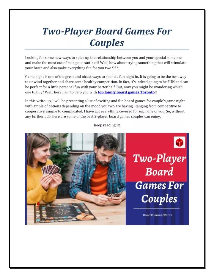 two player board games for couples