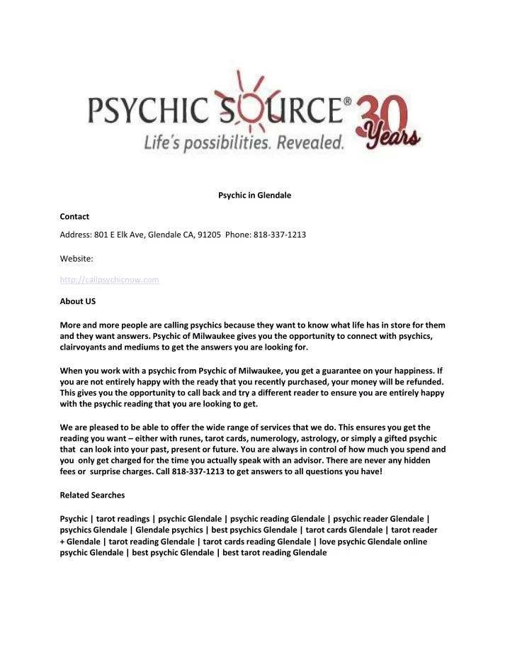 psychic in glendale