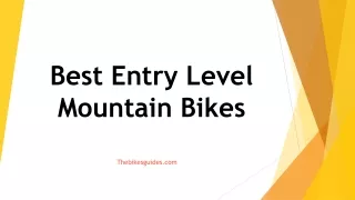 Best Entry Level Mountain Bikes