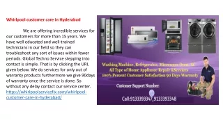 Whirlpool  repair and service center in Hyderabad-Secunderabad