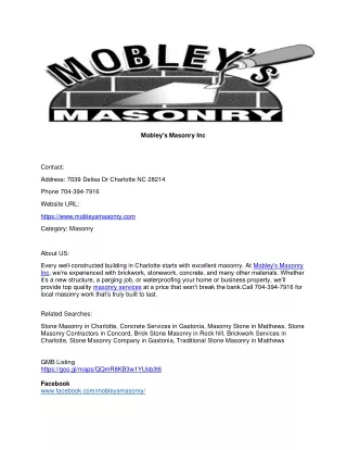 Mobley's Masonry Inc