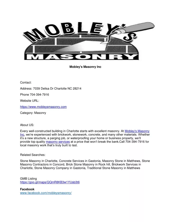 mobley s masonry inc