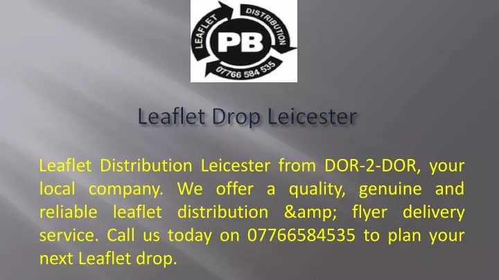 leaflet distribution leicester from