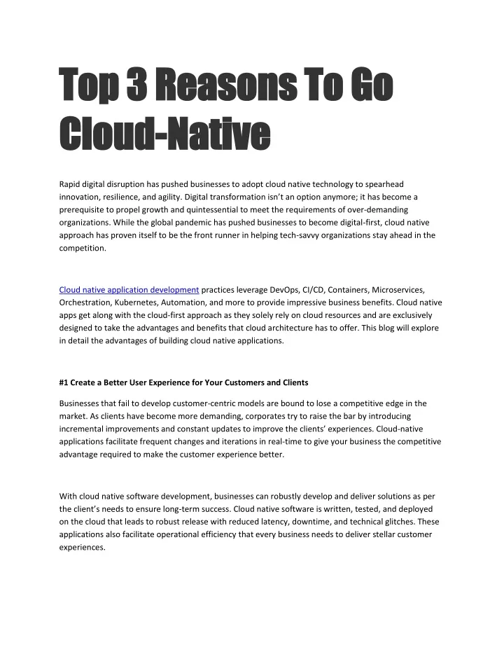 top 3 reasons to go top 3 reasons to go cloud