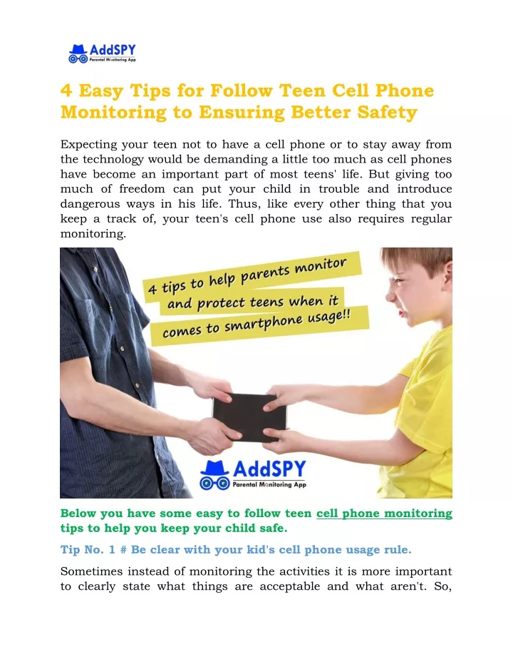 4 easy tips for follow teen cell phone monitoring