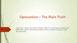 liposuction the plain truth