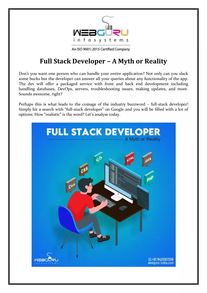 full stack developer a myth or reality