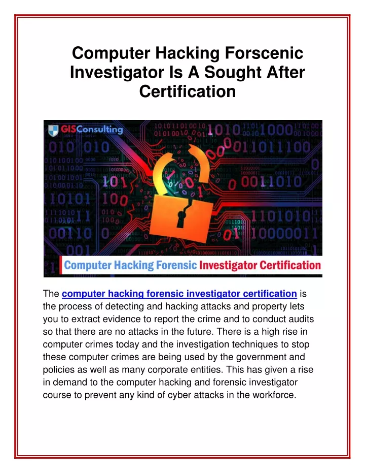 computer hacking forscenic investigator