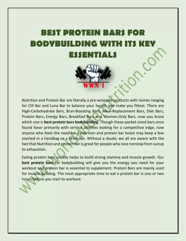 best protein bars for bodybuilding with