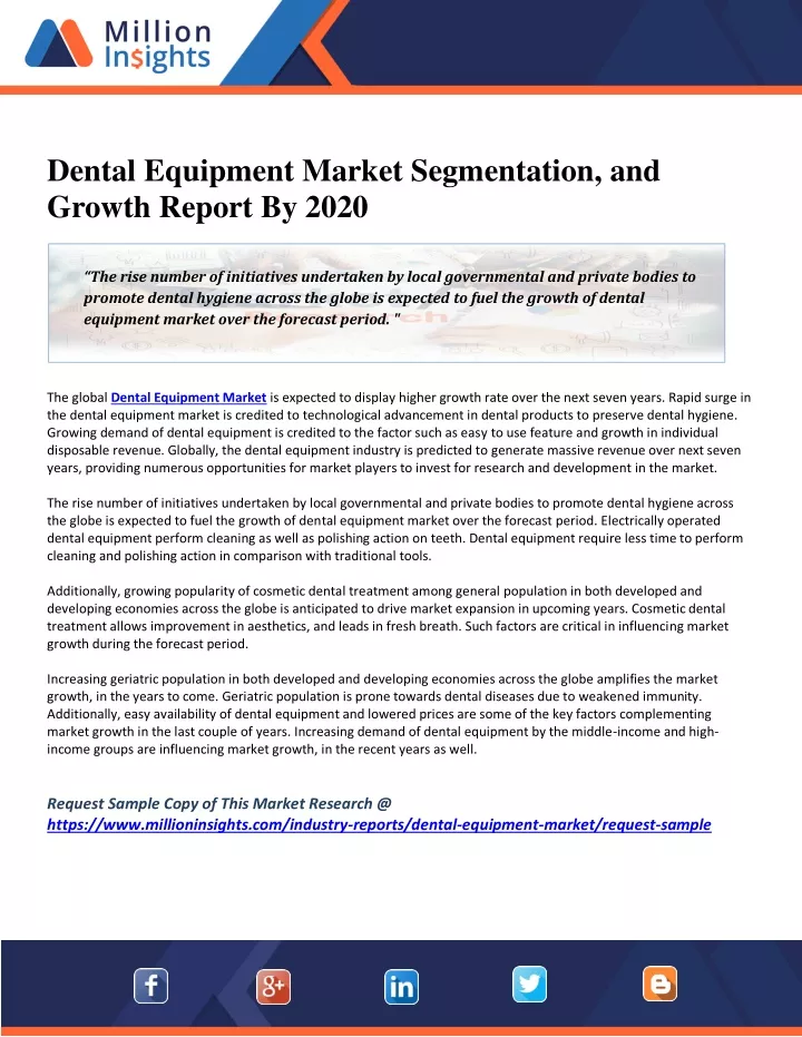 dental equipment market segmentation and growth