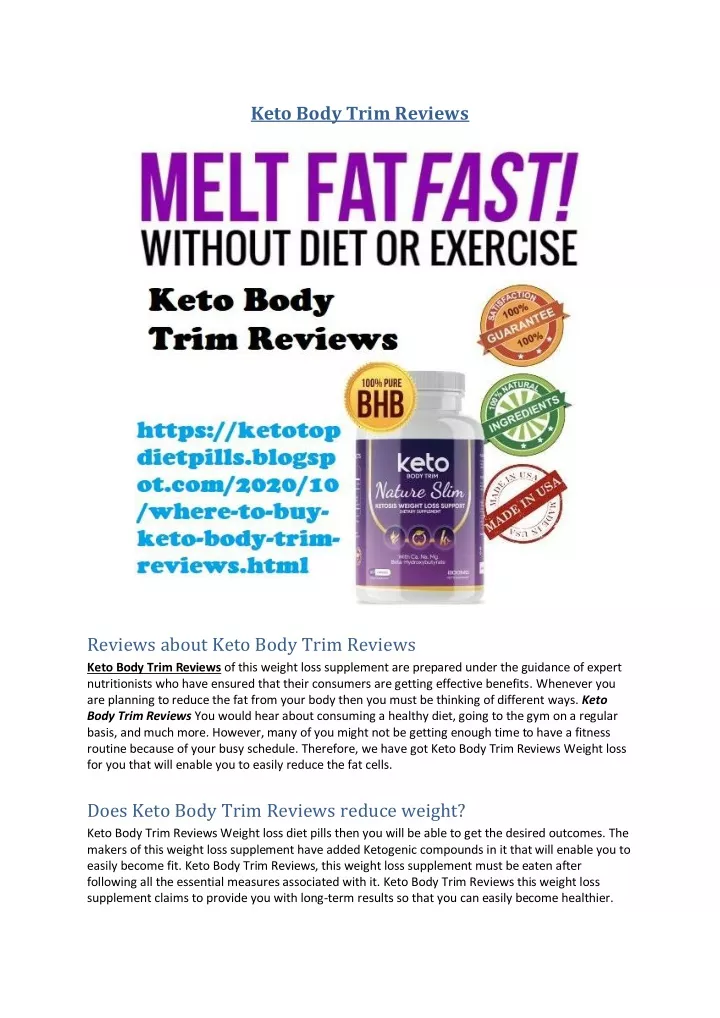 keto body trim reviews