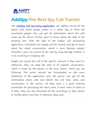 AddSpy-The Best Spy Call Tracker