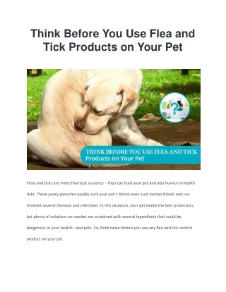 think before you use flea and tick products
