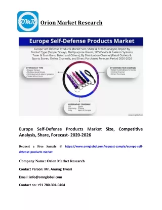 Europe Self-Defense Products Market Size, Competitive Analysis, Share, Forecast- 2020-2026
