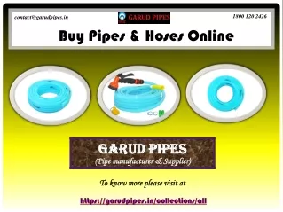Buy Pipes & Hoses Online At The Best Price