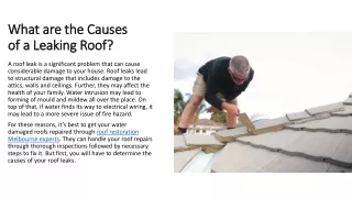 what are the causes of a leaking roof