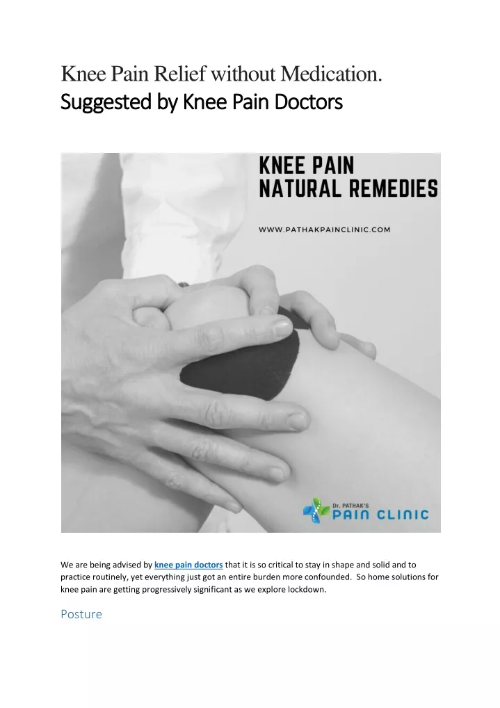 knee pain relief without medication suggested