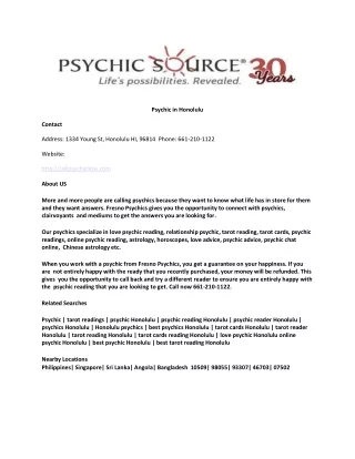 Psychic in Honolulu