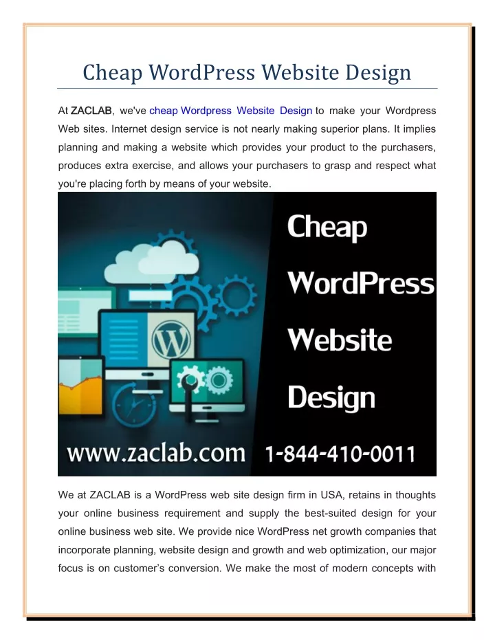 cheap wordpress website design
