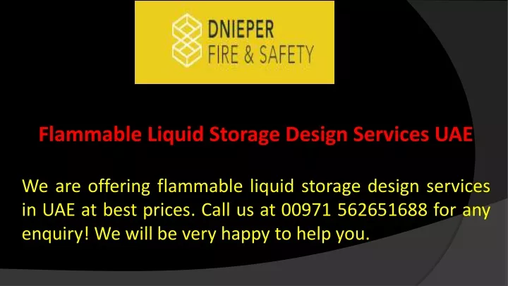flammable liquid storage design services uae