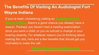 The Benefits Of Visiting An Audiologist Fort Wayne Indiana