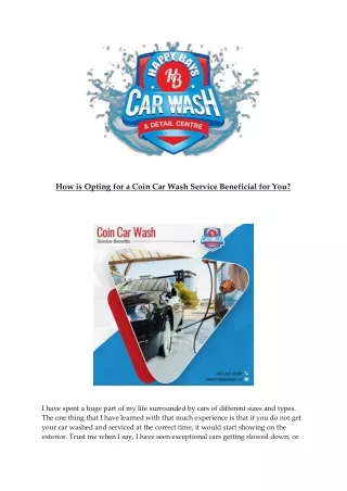 how is opting for a coin car wash service