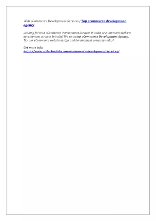 web ecommerce development services top ecommerce