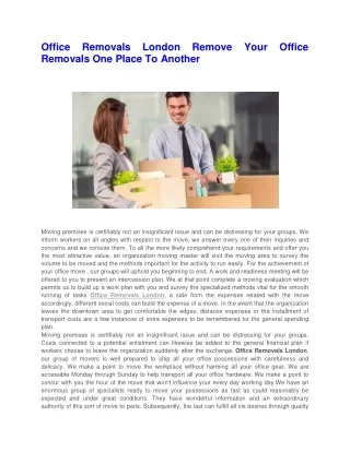 office removals london remove your office