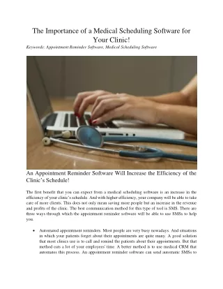 the importance of a medical scheduling software