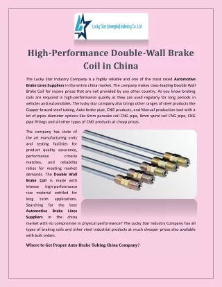 High-Performance Double-Wall Brake Coil in China