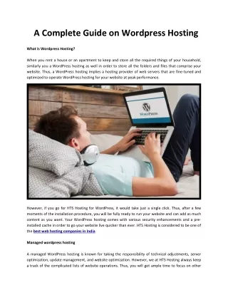 a complete guide on wordpress hosting
