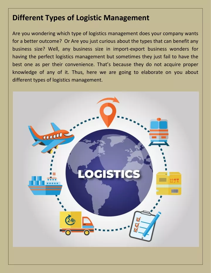 different types of logistic management