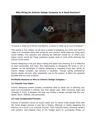 why hiring an interior design company is a good