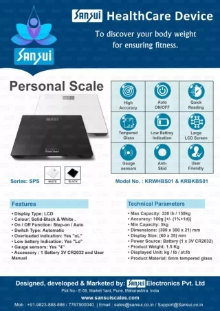 Sansui Digital Personal Human Body Weighing Scale