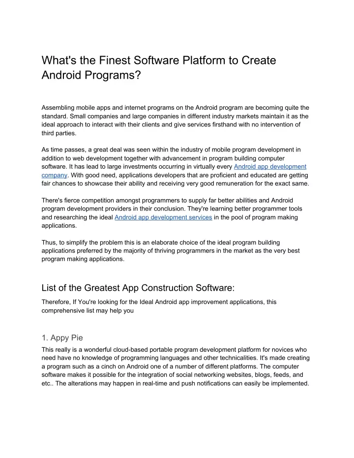 what s the finest software platform to create