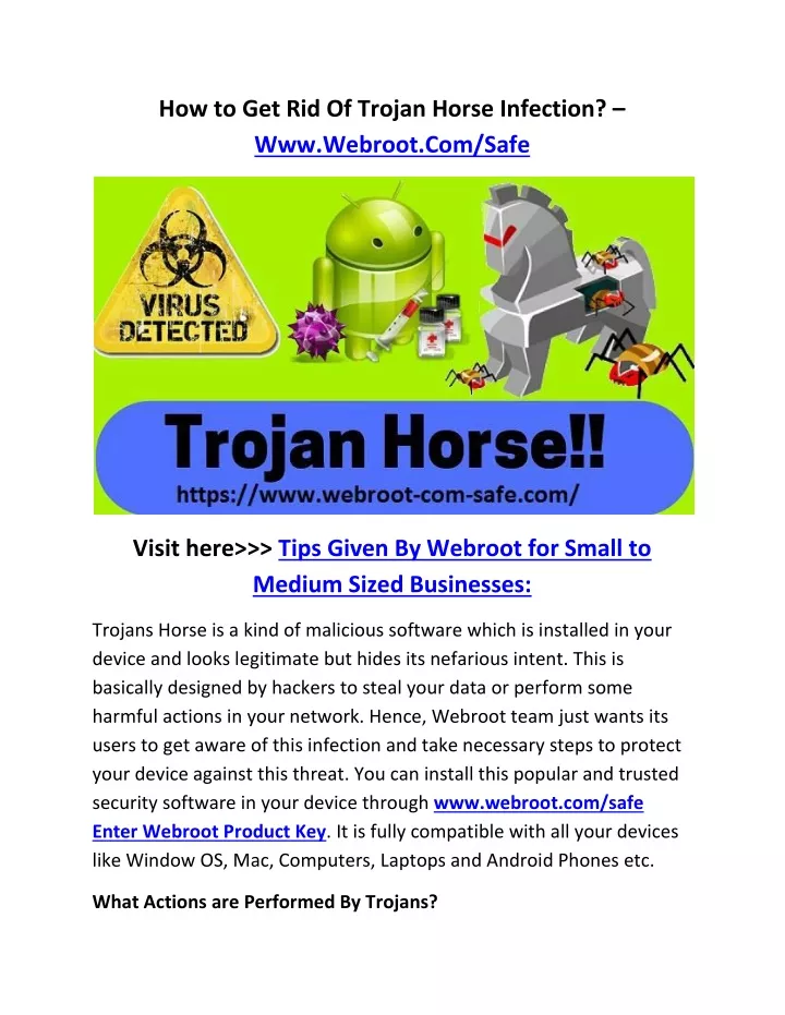 how to get rid of trojan horse infection