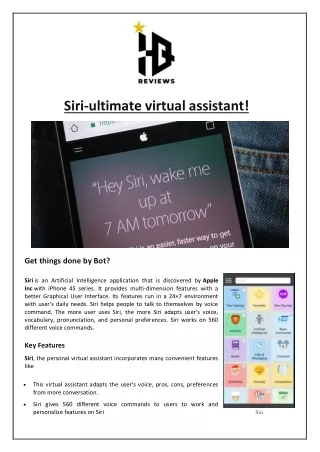 siri ultimate virtual assistant