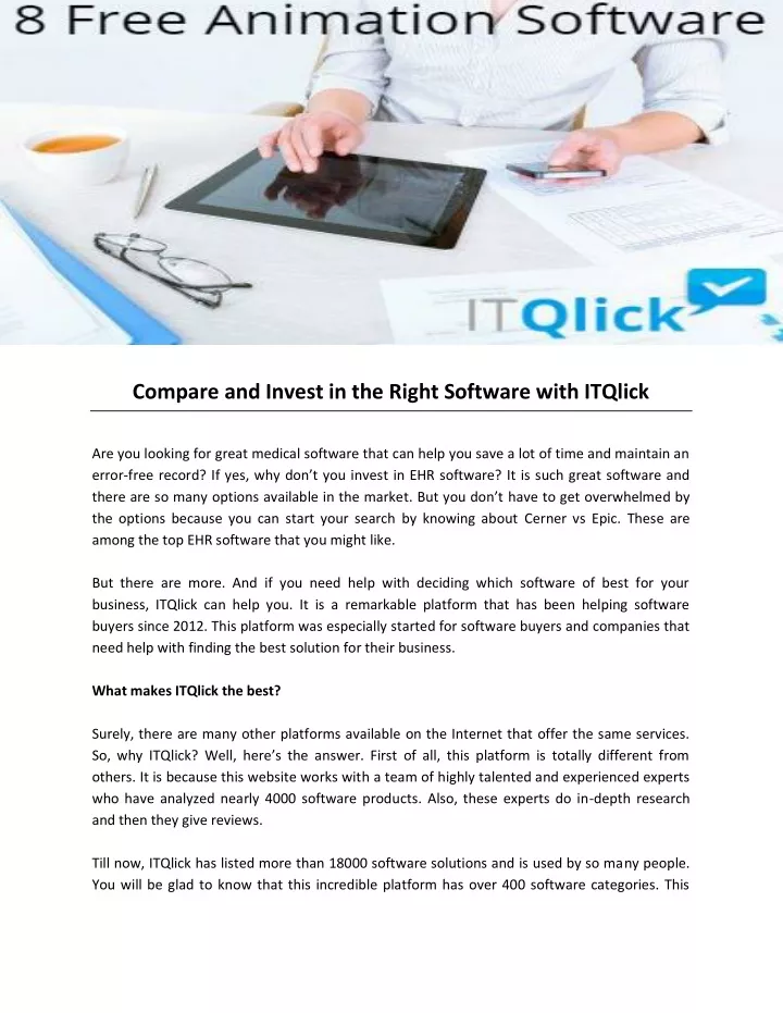 compare and invest in the right software with
