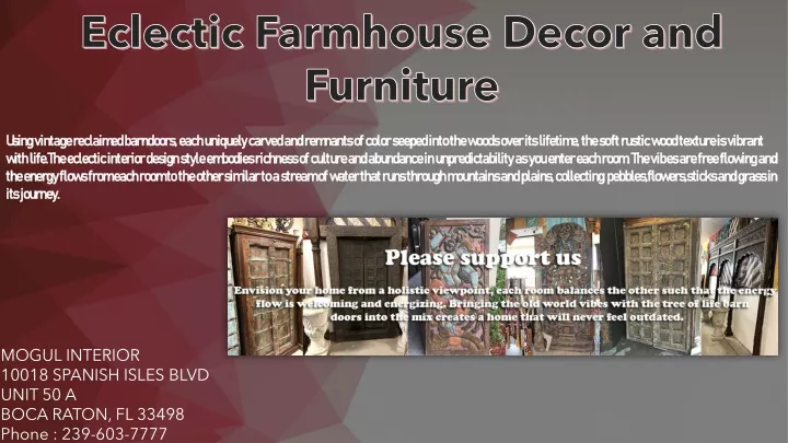 eclectic farmhouse decor and furniture